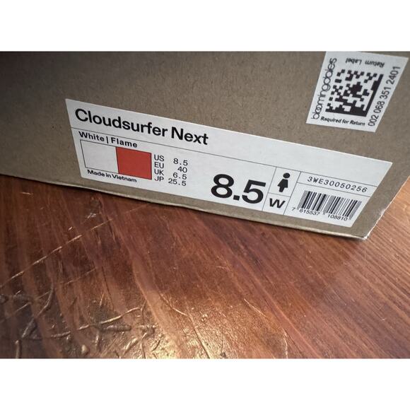 On oncloud Cloudsurfer Next Running Shoes Women 8.5 White/Flame LaceUp - Picture 15 of 16